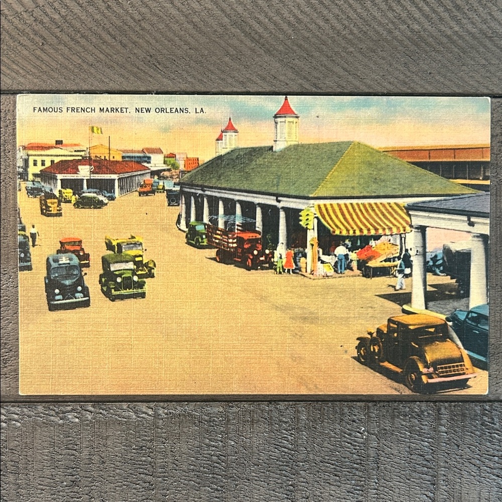 Vintage New Orleans Louisiana French Market Linen Postcard